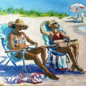 Catching Rays State Beach 11x14 Oil and Acrylic on Canvas