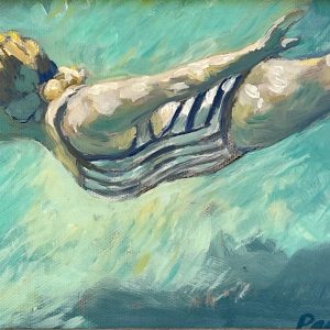 Her Striped Suit O/B 6x8 (SOLD)