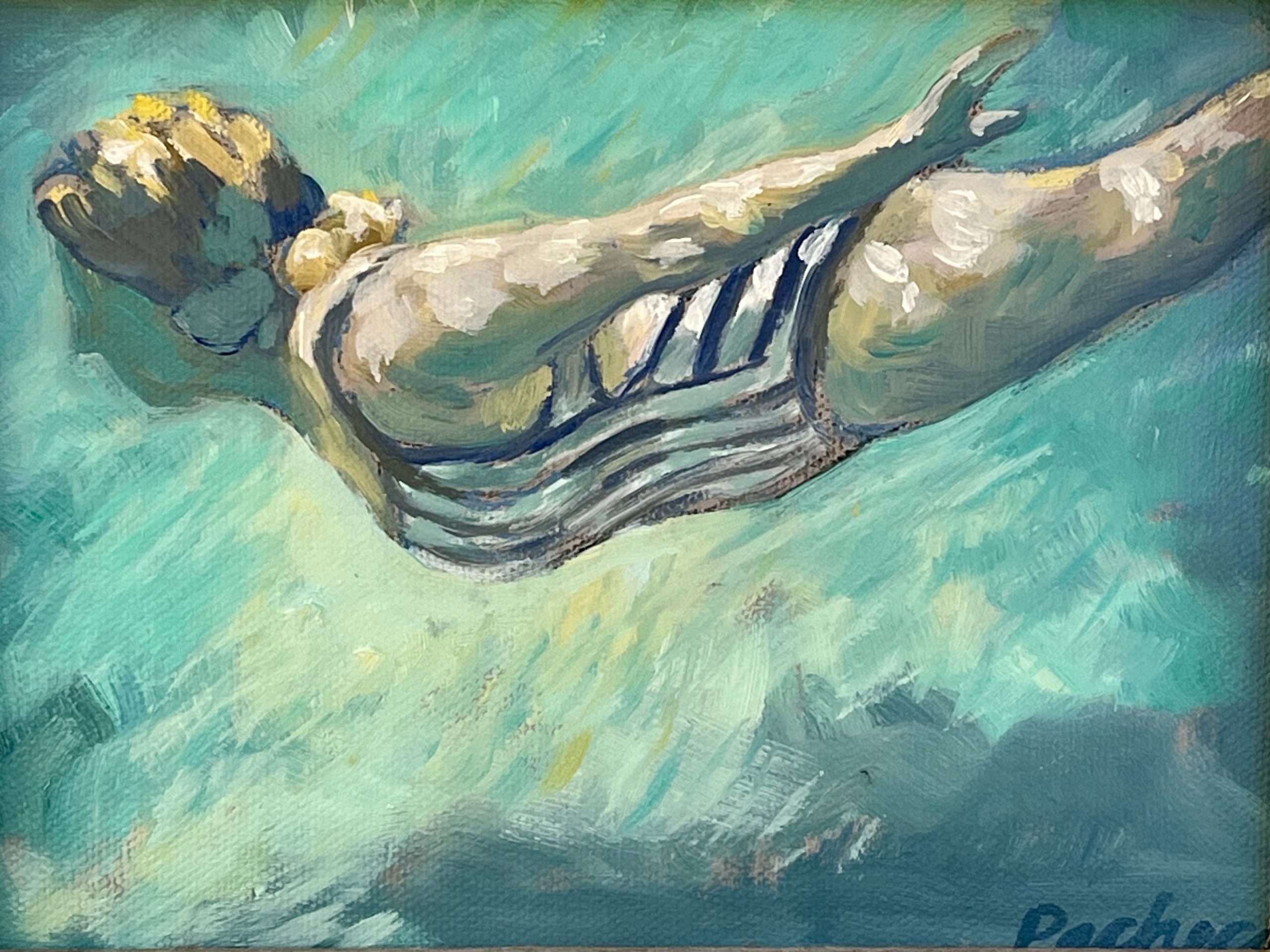 Her Striped Suit O/B 6x8 (SOLD)